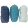 Kardierte Wolle - blaue Harmonie - 3 x 10 g