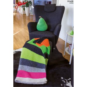 Strickanleitung - Bunte Decke in Neon-Lovikka Strickanleitung - Bunte Decke in Neon-Lovikka