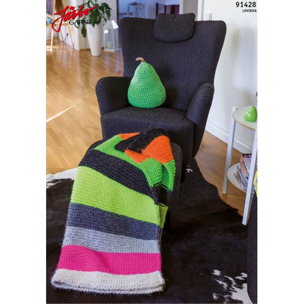 Strickanleitung - Bunte Decke in Neon-Lovikka