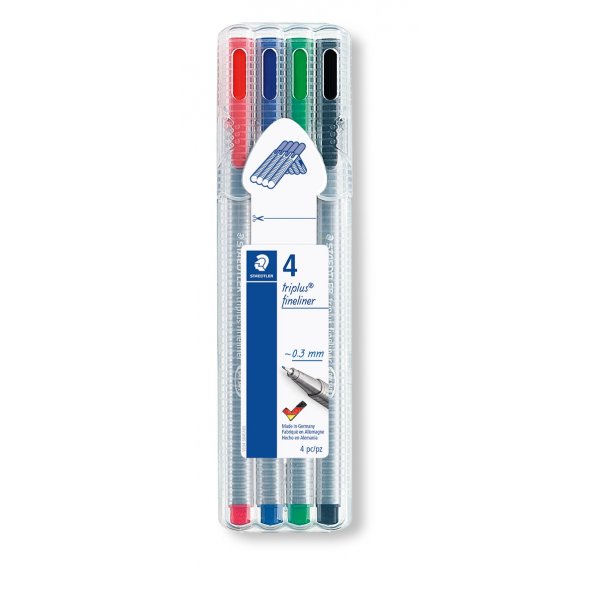 Fineliner Triplus 0,3 mm - 4 Stifte