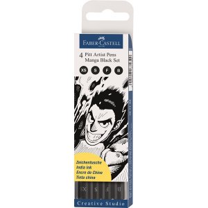 Zeichenstiftset PITT Artist Brush Manga Black - 4 Stifte Zeichenstiftset PITT Artist Brush Manga Black - 4 Stifte