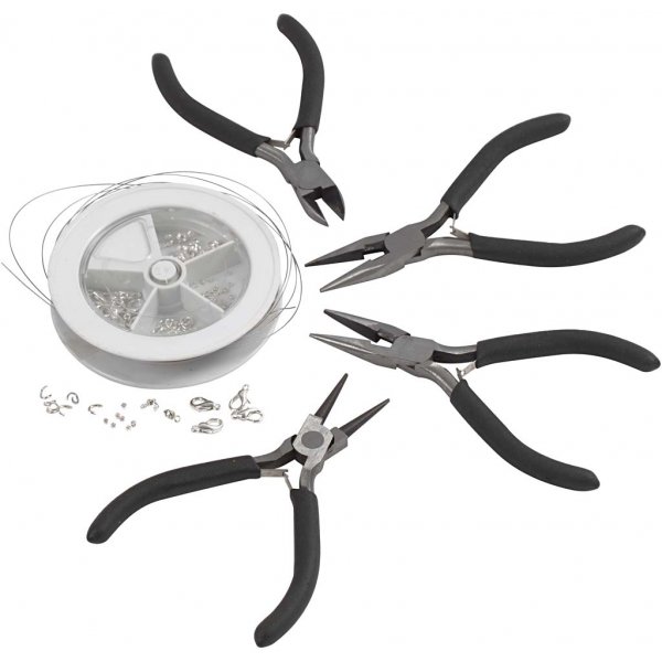 Schmuck-Starterset mit Werkzeugen - versilbert