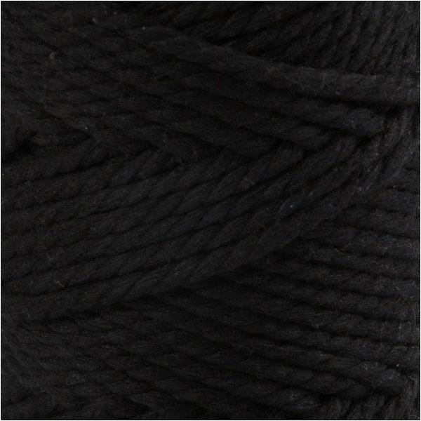 Makrameegarn - Schwarz - 4 mm - 55 m