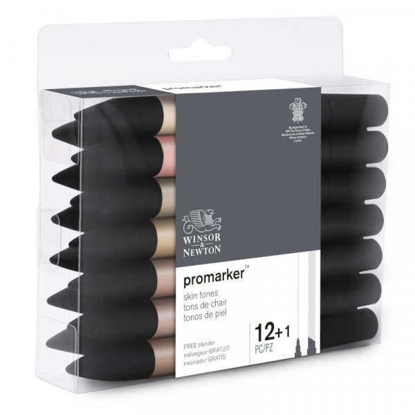 Pro-Marker-Set - Winsor & Newton - Hautfarben-Set - 12+1 Stk