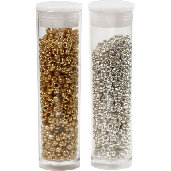 Rocailleperlen - Gold - Silber - 2 x 7 g