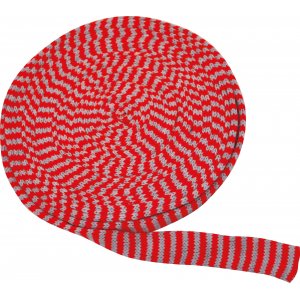 Schlauchgestrick 4 cm rot/grau Schlauchgestrick 4 cm rot/grau