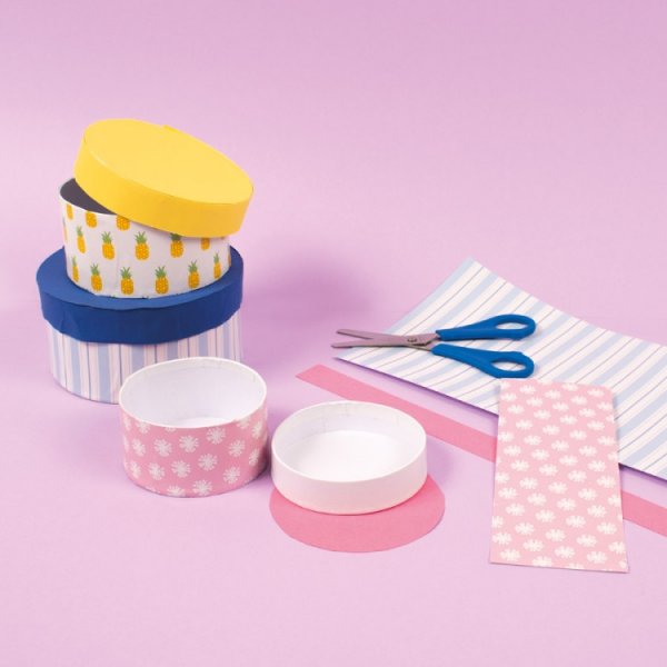 Pappschachtel, rund, 12x6, 10x5, 8x4, 3 Stk