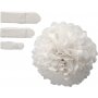 Papierpompons - wei - 3 Stk