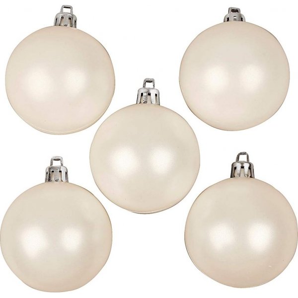 Christbaumkugeln - Wei - Perlmutt - 6 cm - 20 Stk
