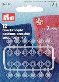 Druckknöpfe (fest) Kunststoff transparent eckig 7mm 12 Stk Druckknöpfe (fest) Kunststoff transparent eckig 7mm 12 Stk