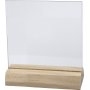 Glasplatte mit Holzsockel - 7,5 x 7,5 cm - 10 Sets