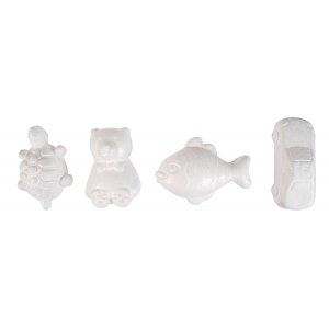 Styroporfiguren Fisch/Auto/Schildkröte/Bär - 24 Stk Styroporfiguren Fisch/Auto/Schildkröte/Bär - 24 Stk