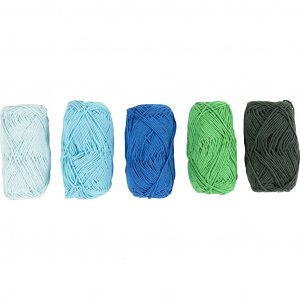Baumwollgarn 8/4 Blau/Gr�n Harmony 5�50 m 5�20 g