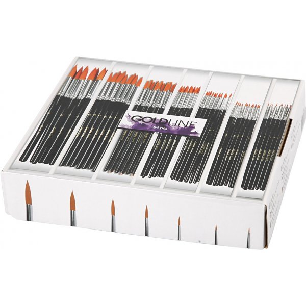 Gold Line Pinsel - Nr. 1+2+4+8+12+18+22 - rund - 7 x 12 Stk