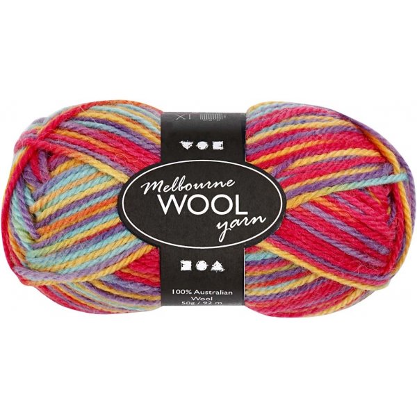 Melbourne-Wollgarn - mehrfarbig - 50 g