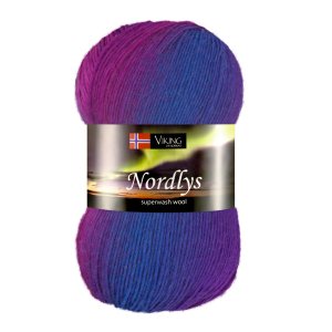 Wikingergarn Nordlys 100g - Blau/Kirschrot (970) Wikingergarn Nordlys 100g - Blau/Kirschrot (970)