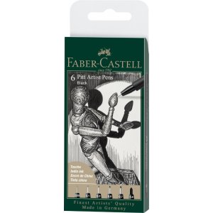 Zeichenstiftset - Faber-Castell - Pitt Artist - Farbe 199 - 6 Stifte Zeichenstiftset - Faber-Castell - Pitt Artist - Farbe 199 - 6 Stifte