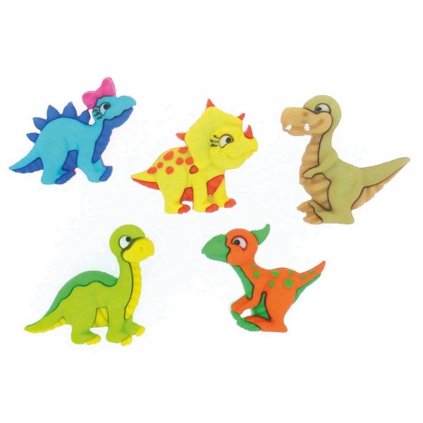 Mehrfarbige Knpfe 23x19 - 27x22 mm - Dino