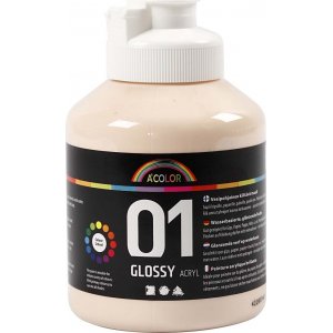 Schulfarbe - Acryl - Elfenbein - glänzend - 500 ml Schulfarbe - Acryl - Elfenbein - glänzend - 500 ml