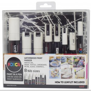 Posca 8 Federgröße - Weiß, 8er-Pack Posca 8 Federgröße - Weiß, 8er-Pack