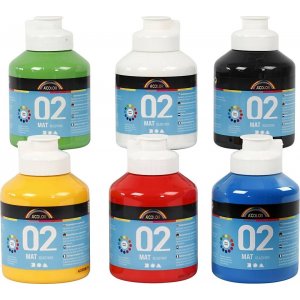 Schulfarbe - Acryl - Grundfarben - matt - 6 x 500 ml Schulfarbe - Acryl - Grundfarben - matt - 6 x 500 ml