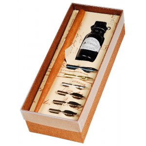 Kalligraphie-Set mit Griff, 6 Nadeln und Tintenflasche Kalligraphie-Set mit Griff, 6 Nadeln und Tintenflasche