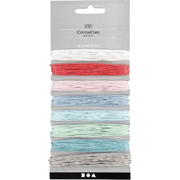 Baumwollschnur - gemischte Farben - 8x5 m