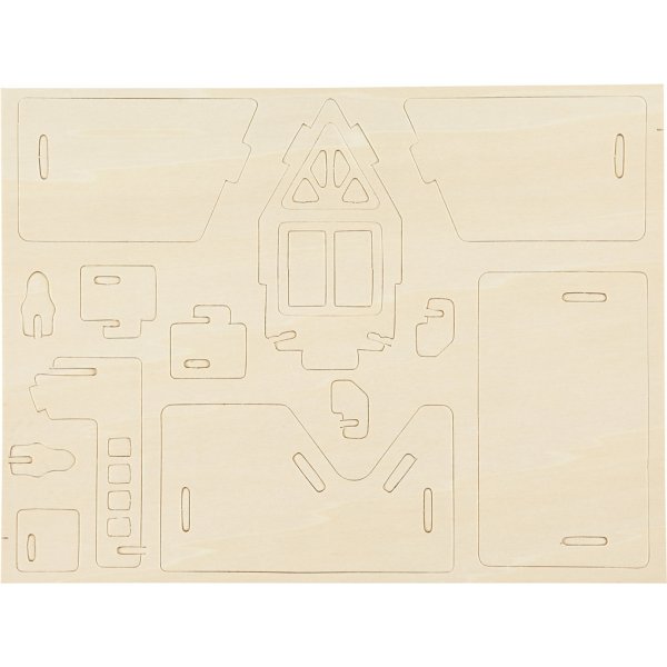 3D-Konstruktionsfigur - Haus mit Balkon