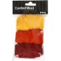 Kardierte Wolle - Gelb/Terrakotta-Harmonie - 3 x 10 g