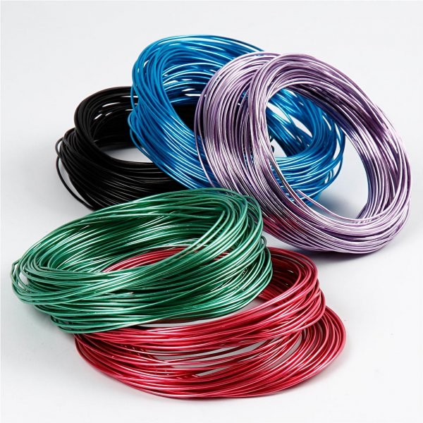 Aluminiumdraht - 1,5 mm - gemischte Farben - 5x20 m