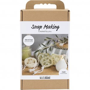 DIY-Seifenherstellungsset mit Luffaschw�mmen, olivgr�n, 4 St�ck