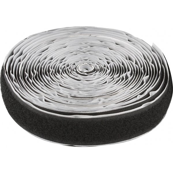 Klettband - schwarz - selbstklebend - 5 m