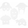Piratenmasken - wei - 16 Stk