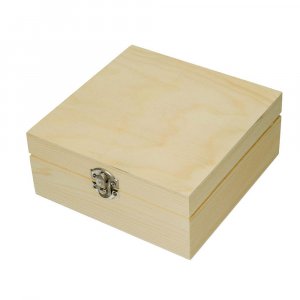 Unbehandelte Holzkiste - 16x16x7 cm Unbehandelte Holzkiste - 16x16x7 cm
