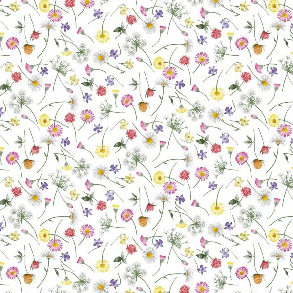 Wachstuch PVC Kleine Blumen - Rosa/Gelb