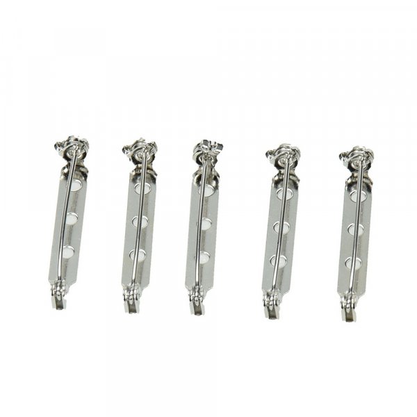 Broschennadel 32 mm - silberfarben 5 Stk. Kugelschleife