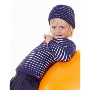 Strickmuster - Gestrickter gestreifter Pullover und Mütze Strickmuster - Gestrickter gestreifter Pullover und Mütze