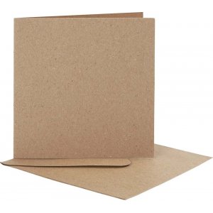 Postkarte mit Umschlag - Natur - 12,5 x 12,5 cm - 10 Stk Postkarte mit Umschlag - Natur - 12,5 x 12,5 cm - 10 Stk