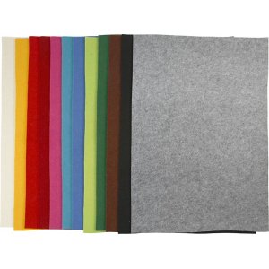 Hobbyfilz - gemischte Farben - 12 Blatt Hobbyfilz - gemischte Farben - 12 Blatt