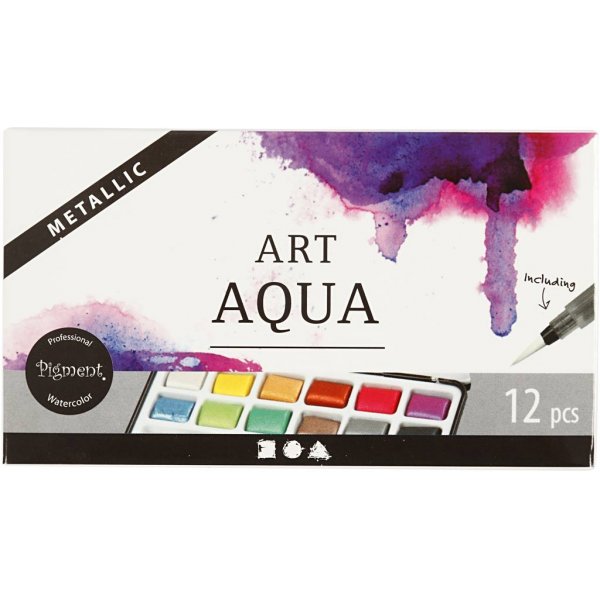 Art Aqua Aquarellfarben - Metallicfarben - 12 Stk