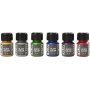 Glasfarbe Metall - Mischfarben - 6 x 30 ml