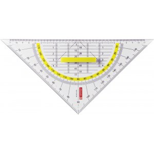 Dreieckslineal mit Winkelmesser 22 cm transparent Dreieckslineal mit Winkelmesser 22 cm transparent