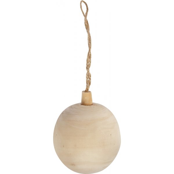 Weihnachtskugel aus Holz mit Aufhngung - 6,4 cm