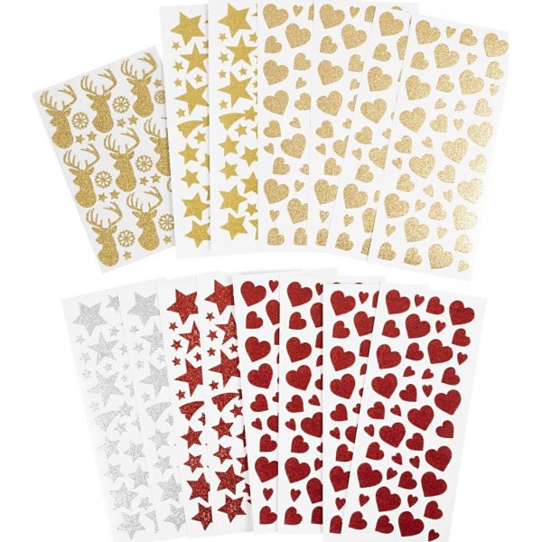 Glitzeraufkleber - 8 Blatt