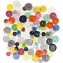 Knopfmix - 2 Lcher - gemischte Farben - 100 Stk