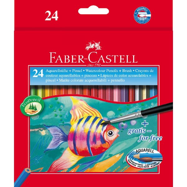 Aquarellstifte mit Pinsel - 12 Farben