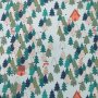 Gemusterter Jersey 145 cm - Lebkuchenhuser - Tannenbume - Hellblau