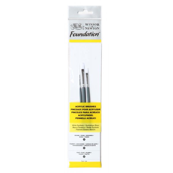 Synthetisches Pinselset W&N Foundation Acrylic - Nr. 3