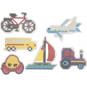 Perlmuttteller - Auto - Flugzeug - Boot - Traktor - Bus und Fahrrad - 6 Stk Perlmuttteller - Auto - Flugzeug - Boot - Traktor - Bus und Fahrrad - 6 Stk