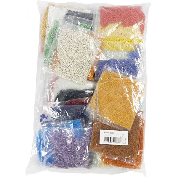 Rocailleperlen - gemischte Farben - 32 x 100 g